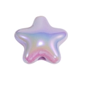 Perle en forme d'étoile avec revêtement AB iridescent pour bijoux DIY et breloques - Pentagramme Plat à Trou Droit / Couleur Unie Violet