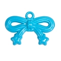 Glossy bright blue acrylic bow pendant with star charms for DIY keychain making - Dark Blue