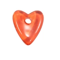 Translucent orange acrylic heart charm bead with center hole for DIY jewelry making - Crystal Heart / Large Hole Heart (Red)