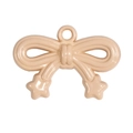 Creamy beige acrylic bow pendant with star charms for DIY keychain jewelry making - Milk Tea