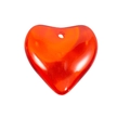 Vibrant red heart-shaped acrylic resin bead with top hole for DIY jewelry making - Crystal Heart / Small Hole Heart (Red)