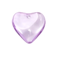 Translucent lavender heart-shaped acrylic bead with hanging hole for DIY jewelry - Crystal Heart / Small Hole Heart (Purple)