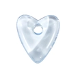 Translucent light blue heart acrylic resin pendant for DIY jewelry making - Crystal Heart / Large Hole Heart (Blue)