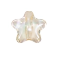 Perle étoile à cinq branches en acrylique avec fini aurore irisé pour bijoux DIY - Pentagramme Plat à Trou Droit / Transparent - Pamplemousse Clair