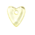 Light yellow transparent heart-shaped resin bead for DIY jewelry and keychains - Crystal Heart / Large Hole Heart (Yellow)