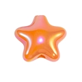 Perle en étoile acrylique avec fini nacré orange irisé pour la création de bijoux - Pentagramme Plat à Trou Droit / Orange Solide
