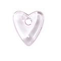 Translucent lavender heart-shaped resin bead with center hole for DIY jewelry making - Crystal Heart / Large Hole Heart (Light Purple)