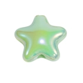Perle en forme d'étoile avec fini nacré irisant et trou central pour bijoux DIY - Pentagramme Plat à Trou Droit / Vert Lait Solide