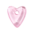 DIY translucent pink heart-shaped resin bead for jewelry and keychain accessories - Crystal Heart / Large Hole Heart (Magenta)