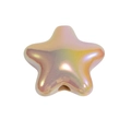 Perle en forme d'étoile irisée avec trou pour la création de bijoux et grigris - Pentagramme Plat à Trou Droit / Couleur Uni - Café Clair