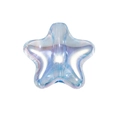 Perle en acrylique bleu irisé en forme d'étoile avec dégradé nacré pour bijoux DIY - Pentagramme Plat à Trou Droit / Transparent - Bleu