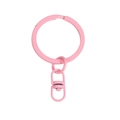 Rosafarbener Metall-Karabinerverschluss und flacher Schlüsselring mit Lackierung - Flachring mit 8er-Verschluss / Rosa