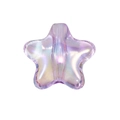 Perle étoile pentagramme lavande translucide avec finition aurore irisante pour DIY - Pentagramme Plat à Trou Droit / Violet Transparent