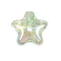 Perle étoile vert translucide avec fini iridescent pour chaînes de téléphone et bijoux DIY - Pentagramme Plat à Trou Droit / Transparent - Vert
