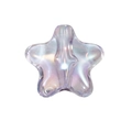 Perle étoile violette irisée pour création de bijoux DIY en acrylique transparent - Pentagramme Plat à Trou Droit / Gris Transparent