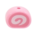 Pink swiss roll bead for DIY keychains and jewelry with spiral pattern and top hole - Swiss Roll - Pink