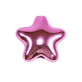 Perle étoile rose à effet miroir pour la création de bijoux et porte-clés DIY - Pentagramme Plat à Trou Droit / Métallique Rose Rouge