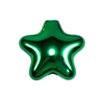 Perle étoile vert métallisé avec trou pour création de bijoux DIY et porte-clés - Pentagramme Plat à Trou Droit / Métallique - Vert