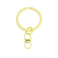 Hellgelbes Schlüsselanhänger-Set mit flachem Ring und 360-Grad drehbarem Karabinerverschluss - Flachring mit 8er-Verschluss / Hellgelb