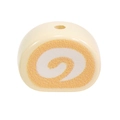 Pastel cream Swiss roll beads with orange spiral pattern for DIY jewelry and keychain - Swiss Roll - Yellow