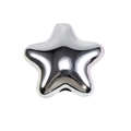 Perle en étoile en métal argenté poli avec finition miroir pour bijoux DIY - Pentagramme Plat à Trou Droit / Argent Métallisé