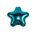 Perle étoile bleu vif brillante avec grand trou pour la création de bijoux DIY - Pentagramme Plat à Trou Droit / Métallique - Bleu