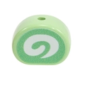 Light green Swiss roll style resin bead for DIY jewelry and keychain making projects - Swiss Roll - Green