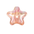 Perle étoile irisée avec finition aurore pour chaînes de téléphone et bijoux DIY - Pentagramme Plat à Trou Droit / Transparent - Orange