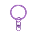 Lavendel-Lila Metall-Schlüsselanhänger mit flachem Ring und Drehverschluss für DIY - Flachring mit 8er-Verschluss / Mittleres Violett