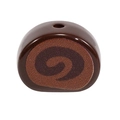 Chocolate Swiss roll bead with realistic cream swirl texture for DIY jewelry making - Swiss Roll - Dark Coffee