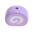 DIY jewelry lavender swiss roll bead with pink and white spiral patterns and central hole - Swiss Roll - Purple