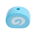 Sky blue painted Swiss roll bead with white spiral pattern for DIY jewelry making - Swiss Roll - Blue