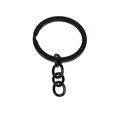 DIY metal keychain ring with four-link chain in a matte black finish accessory - Black