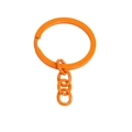 Leuchtend oranger Metall-Schlüsselring mit flacher Schlaufe und kurzer Gliederkette - Orange