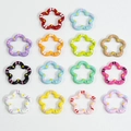 Pentagon petal-shaped metal spring rings in 14 vibrant hand-painted colors - Hand-painted Random Color