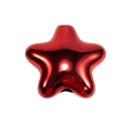 Perle étoile rouge brillant avec grand trou pour bijoux DIY et accessoires - Pentagramme Plat à Trou Droit / Rouge Métallisé
