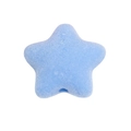 Pendentif étoile en peluche bleu clair en velours pour création de bijoux DIY et clés - Pentagramme Plat à Trou Droit / Flocage - Bleu