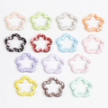 Colorful floral alloy spring rings with ink-splatter paint for DIY jewelry and keychains - Snowflake Random Color