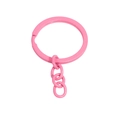 Rosa flacher Schlüsselring mit Gliederkette für DIY Schmuckzubehör Bastelbedarf - Pfirsich