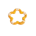 Orange flower-shaped metal spring ring clasp with white stripes for DIY keychains - Hand-painted Orange