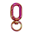 Vibrant neo-chrome rainbow spring gate snap hook with a 360-degree swivel ring - UV Dazzling Color / Red