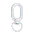 Swivel lobster clasp in iridescent white finish for DIY keychains and bags - UV Dazzling Color / White