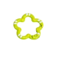Grass green flower-shaped alloy spring clasp with hand-painted white stripes and yellow dots - Hand-painted Fruit Green