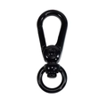 Matte black snap hook with 360-degree swivel round ring for DIY keychains and bags - Macaron Color Keychain / Black