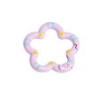 Purple flower-shaped alloy spring clasp with yellow polka dots and blue stripes - Hand-painted Light Purple