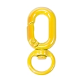 Yellow painted swivel spring hook snap clasp with 360-degree rotating metal ring - UV Dazzling Color / Yellow