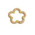Light coffee flower-shaped spring ring alloy keychain accessory with colorful polka dots - Hand-painted Light Coffee
