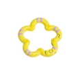 Yellow flower-shaped spring ring alloy connector with purple spots for DIY keychains - Hand-painted Yellow