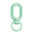 Round spring gate ring with swivel hook in pearl green lacquered finish for DIY keychains - UV Dazzling Color / Milky Green