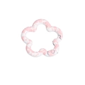 Pink and white marbled flower shaped alloy spring ring buckle for DIY keychains - Snowflake White